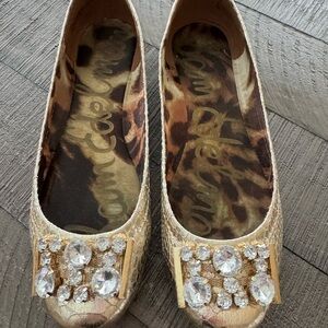 Sam Edelman Gold Embellished Flats